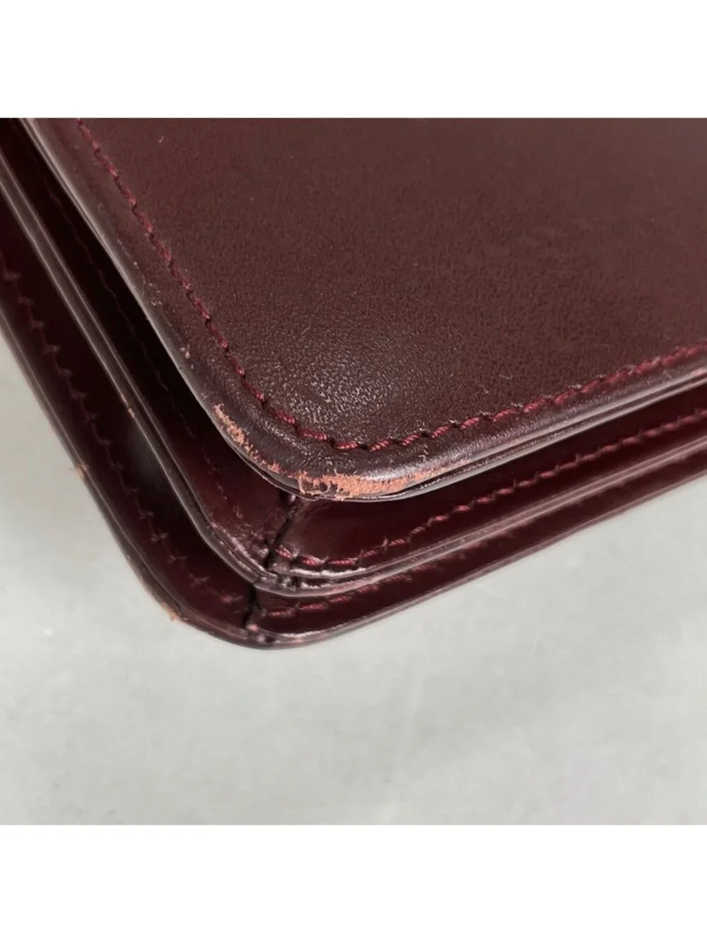 Cartier Must Line Business Briefcase Leather Bordeaux